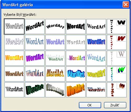 WordArt galria