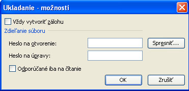 Natavenie ochrany sboru 